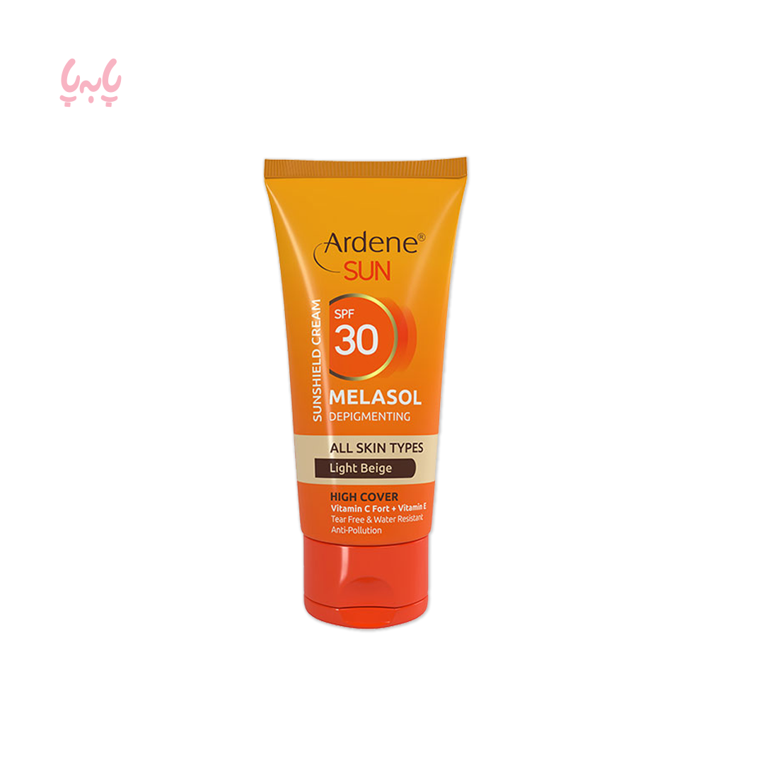 آردن سان - کرم ضد آفتاب Melasol SPF30 ضد لک با پوشش بالا -بژ روشن