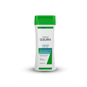 مایع شوینده غیر صابونی Liquipain آردن سبوما مناسب پوست بدن چرب و دارای آکنه2